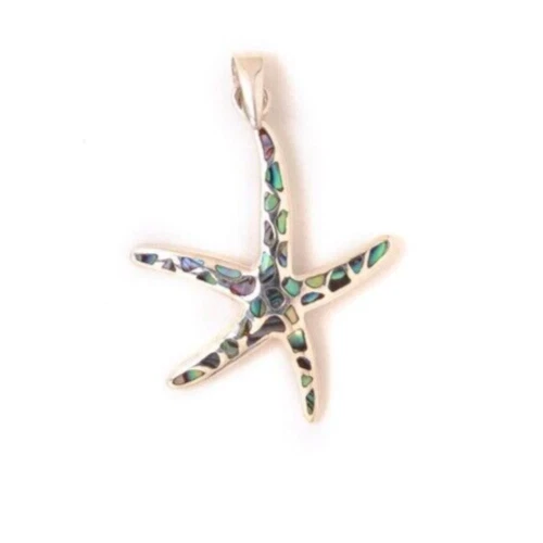 Кулон женская морская звезда пуау из чистого серебра 925 пробы с натуральным абалоном - Изображение 1 из 1