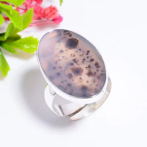 Montana Agate Gemstone Handmade Jewelry.925 Silver Ring Adjustable GSR-9675 - Picture 1 of 2