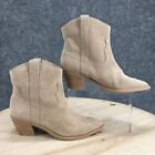 Dolce Vita Boots Womens 85 M Pull On Western Ankle Bootie Brown Suede Heels