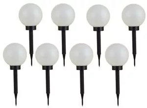 8er Set LED Solar Kugelleuchte 3 in 1 Kugellampe Leuchtkugel Gartenleuchte - Bild 1 von 5