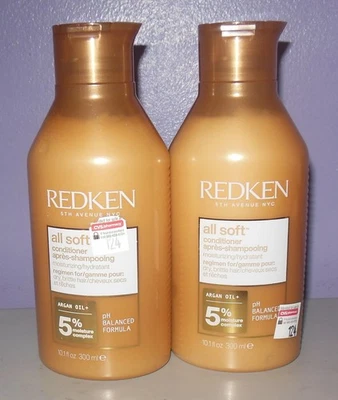 Redken all soft dois frascos de condicionador 10,1 onças cada - Imagem 1 de 2