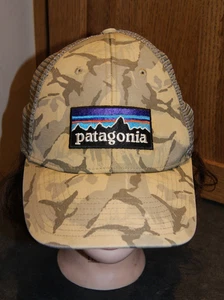 Patagonia Hat Cap Snap Back Camouflage Camo Trucker Mesh Patch Mens Outdoor - Picture 1 of 7
