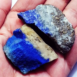 Wonderful Rough 356.90 Ct 100% Natural Lapis Lazuli 2 Pieces Lot Loose Gemstone - Picture 1 of 6