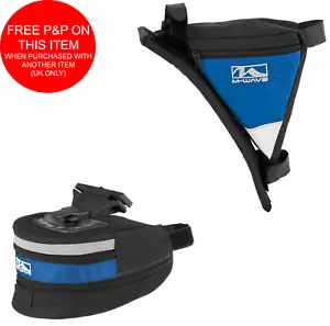 MEN’S BIKE SADDLE BAG +TRIANGLE FRAME BAG CYCLE BARGAIN 2 PIECE LUGGAGE SET BLUE - Picture 1 of 4