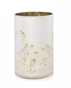 YANKEE CANDLE GREENERY COLECCIÓN ESMERILADO BLANCO Y DORADO SOPORTE PARA VELAS RETIRADO DIFÍCIL DE ENCONTRAR - Imagen 1 de 1