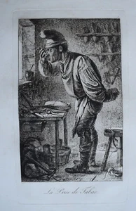 The Tobacco Holder Benjamin Zix Eau Forte Engraving Infolio 1808 - Picture 1 of 3