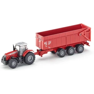 Siku 1:87 Scale Diecast Massey Fergson Tractor w/Trailer Kids 184mm Toy Red 3y+ - Picture 1 of 6