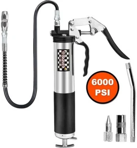 Bravex Grease Gun 450g 6000 PSI Heavy Duty Pistol Grip 14Oz. 400cc 18" Flex Hose - Picture 1 of 12