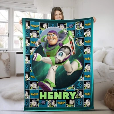 Manta con nombre personalizada, manta de felpa Toy Story personalizada Foto 1 de 4
