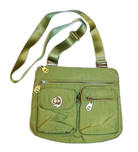 Baggallini Sydney Green Crossbody Bag Travel Lightweight Organizer Nylon Purse - Picture 1 of 11