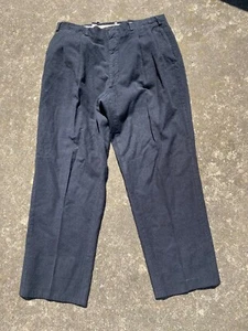 Vintage 30s 40s Salt And Pepper Black Wool Work Pants Trousers Chinos 32 27 - Picture 1 of 13