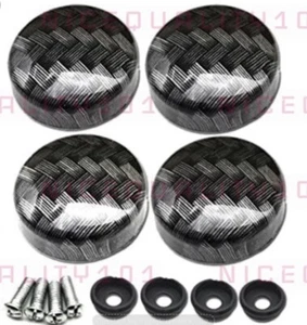 Pair Of Carbon Fiber Caps Include Screws - Picture 1 of 2
