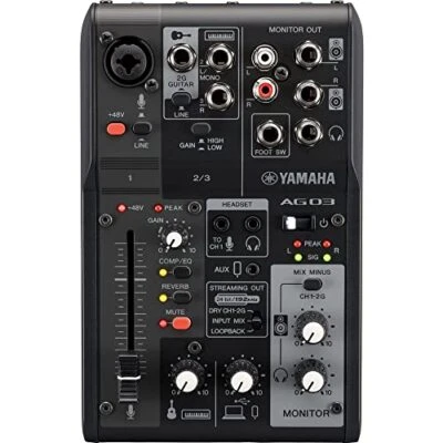 YAMAHA AG03MK2 B Black 3ch Live Streaming Mixer USB Audio Interface Brand New - Image 1 of 4
