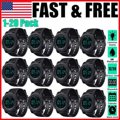 Waterproof Men's Military Tactical LED Digital Sports Watch Backlight Wristwatch - Image 1 of 4