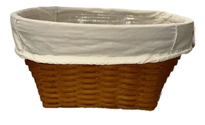 Vintage 2001 Longaberger Classic Oval Laundry Basket w/ Liner, Protector, & Card - Picture 1 of 11