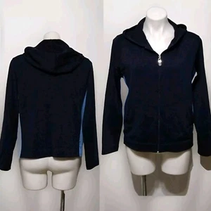Liz Claiborne Crazy Horse Full Zip Sweater Active Wear Jacket With Hoodie Medium - Picture 1 of 8