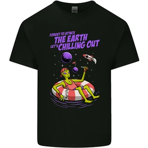 Chilled Out Alien With a Beer and Weed Funny Kids T-Shirt Boys Girls - Picture 1 of 3