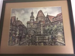 Vintage Maurice Legendre LITHOGRAPHIE DEUTSCHLAND professionell gerahmt und mattiert SCHÖN - Bild 1 von 8