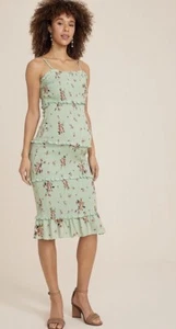 Maternity Beautiful Floral Smocked Midi Dress Maurice’s NWT L - Picture 1 of 3