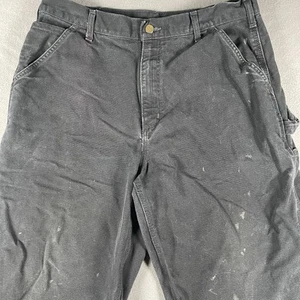 Vintage Carhartt Carpenter Work Pants Black Canvas Denim 36x34 Grunge B11 BLK - Bild 1 von 14