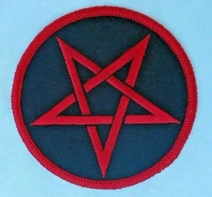 Pentagram Patch Wicca Pagan Satanism Ware wolf Talisman Heavy Metal - Picture 1 of 2
