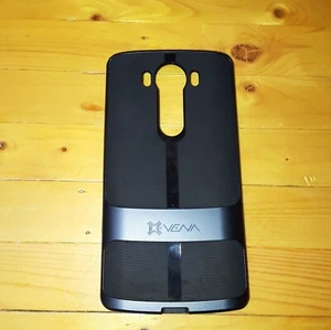 LG v10 Black Matte Wavy Grip Hybrid Dual Layer Phone Case - Picture 1 of 3