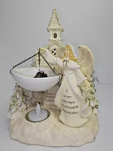 Yankee Candela Illuminata Chiesa e Angelo con Verso che tiene Tealight Scalda Crostata 10" - Foto 1 di 20