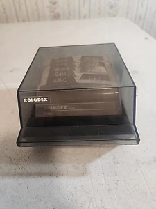 Vintage Rolodex S-310c 6" Petite Mini Address Card File Tinted Lid 2x4 Cards - Picture 1 of 8