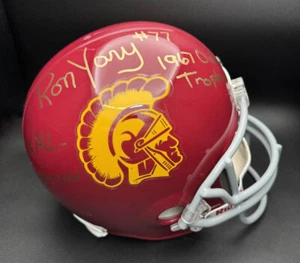 Ron Yary FIRMADO USC Trojans F/S Casco Tamaño Completo Todo American PSA AUTOGRAFIADO - Imagen 1 de 7