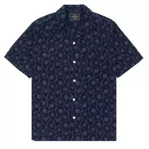 Portuguese Flannel S/S Camp Shirt Rendi Blue - Picture 1 of 6