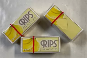 RIPS Fruit Flavored Cigarette Rolling Papers 3 x Rolls 4 Metres Long - BANANA - Picture 1 of 4