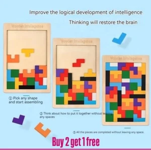 Easter wooden Toys Family Game Jigsaw Puzzles for ages 3-10 3D educational brain - Picture 1 of 5