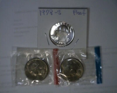 1978 pds Washington Quarters Unc in mint cello and Proof - Image 1 of 2