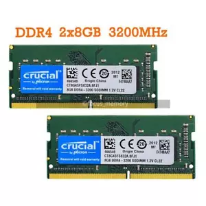 Crucial 16 GB (2 x 8GB) Ram DDR4 3200MHz PC4-25600 SO-DIMM Laptop Memory 260-Pin - Picture 1 of 5