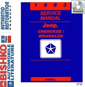 1993 Jeep Cherokee Wrangler Shop Service Repair Manual CD Engine Drivetrain OEM - Picture 1 of 1