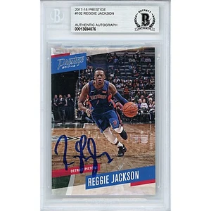 2017-18 Panini Prestige #102 Reggie Jackson Signed Card AUTO Beckett Pistons - Picture 1 of 5