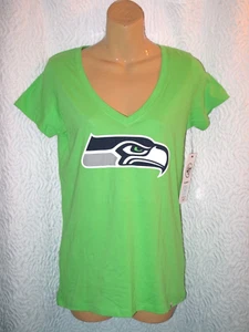 47 Marca Camiseta Para Mujer Talla M NFL Seattle Seahawks Verde Acción S/S Cuello en V - Imagen 1 de 2