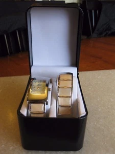 Silver Tone & Pale Pink Rose Quartz? ARIA Watch & Bracelet Set / Unworn Orig Box - Picture 1 of 12