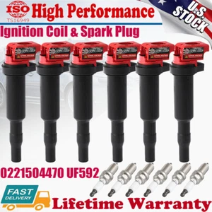 6PACK Ignition Coil + Spark Plug For for BMW 128i 325i 328i X3 X5 Z4 0221504470 - Picture 1 of 11