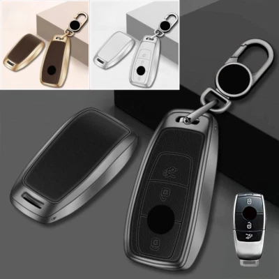 Funda para llave de coche de cuero de aleación de zinc para Mercedes Benz A S C E G M AMG CLA SLC Foto 1 de 4