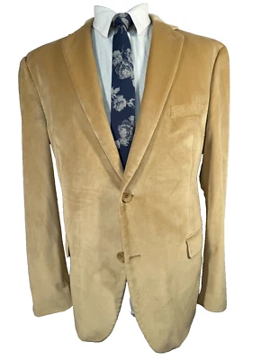 ALFANI Mens Brown Tan SLIM FIT VELOUR 2 Button Sport Coat Blazer Jacket SIZE 46R - Image 1 of 4