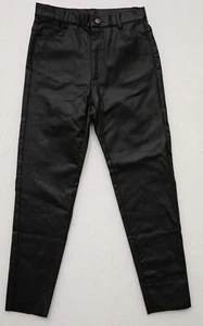 SADIE & SAGE GIRL'S SIZE M BLACK STRETCH FAUX LEATHER PANTS 5 POCKET STYLE NEW - Picture 1 of 5