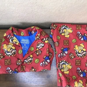 SUPER MARIO BROTHERS 2-Pc. RED PAJAMA SET ~ BOYS Size 6 - Super Comfy & Soft - Picture 1 of 7
