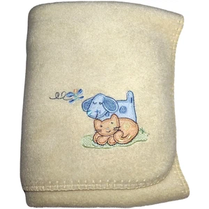 Vtg Circo Baby Yellow Cat Dog Fleece Blanket Butterfly Target Lovey - Picture 1 of 3