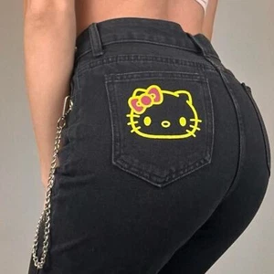 Hello kitty x SHEIN Sanrio chain high waist jeans NWT women size 28 size medium - Picture 1 of 7