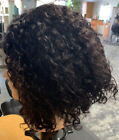 Lace Front Wig Human Hair Wavy Black-Beautiful Short Wavy