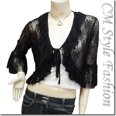 Cárdigan Bolero Recortado Floral Encogido de Encogerse de Encogerse de Encogerse de Encogerse de Encogerse de En Foto 1 de 4