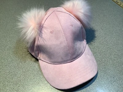 Gorra de béisbol rosa para niñas con 2 pompones ajustables lugar para niños L/Xl Foto 1 de 4
