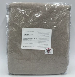 Pottery Barn Belgian Flax Linen Blackout Curtain Panel Dark Flax 50 x 96" #N117 - Picture 1 of 4