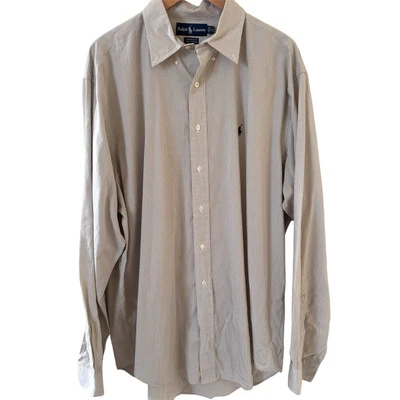 Ralph Lauren Mens Dress Shirt Size 17 36/37 Preppy Button Down Designer Yarmouth - Image 1 of 4